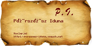 Pórszász Iduna névjegykártya
